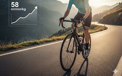Calcule tu VO2 Max para ciclismo, prueba de esfuerzo, rendimiento ciclista, entrenamiento, salud y condición física.