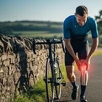 Dolores y lesiones de rodillas en ciclistas
