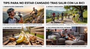 Tips para no estar cansado tras salir con la bici