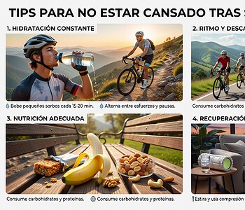 Tips para no estar cansado tras salir con la bici