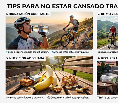 Tips para no estar cansado tras salir con la bici