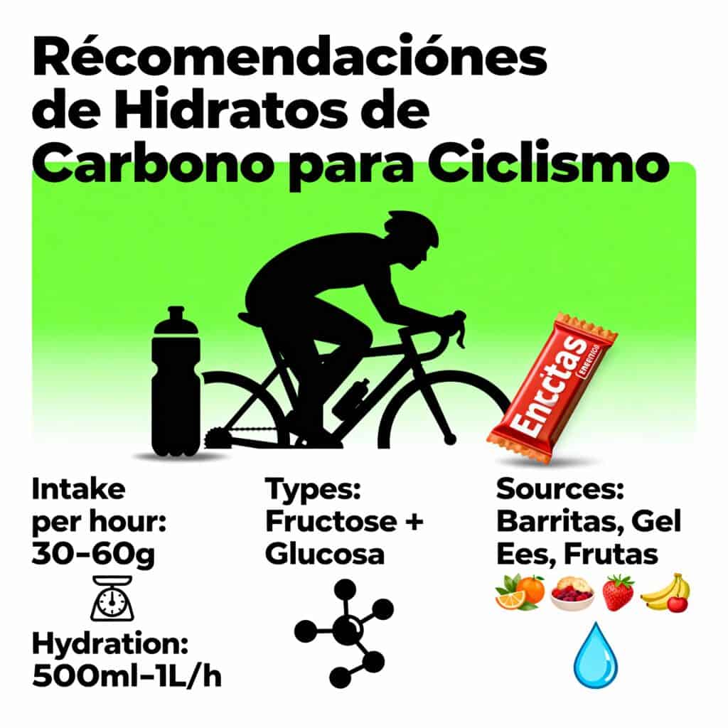¿Cuantos hidratos de carbono debo consumir en bicicleta?