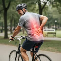 Dolor de espalda encima de la bici