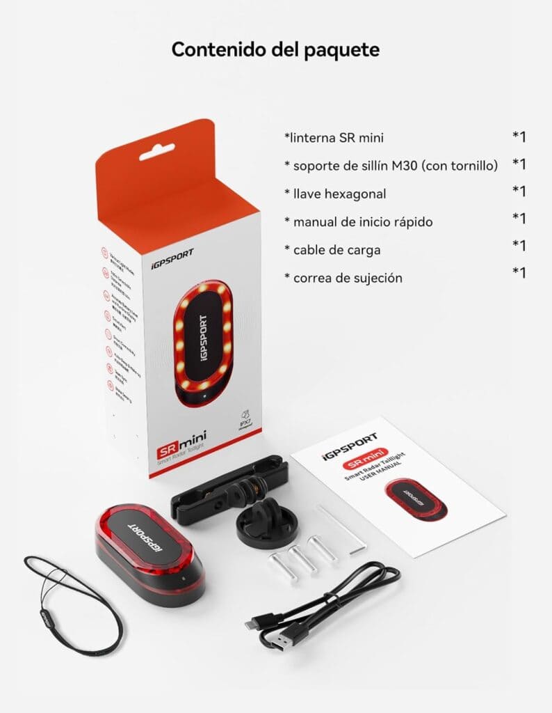 Radar trasero para bicicleta iGPSPORT SRmini
