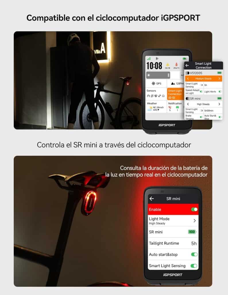 Radar trasero para bicicleta iGPSPORT SRmini