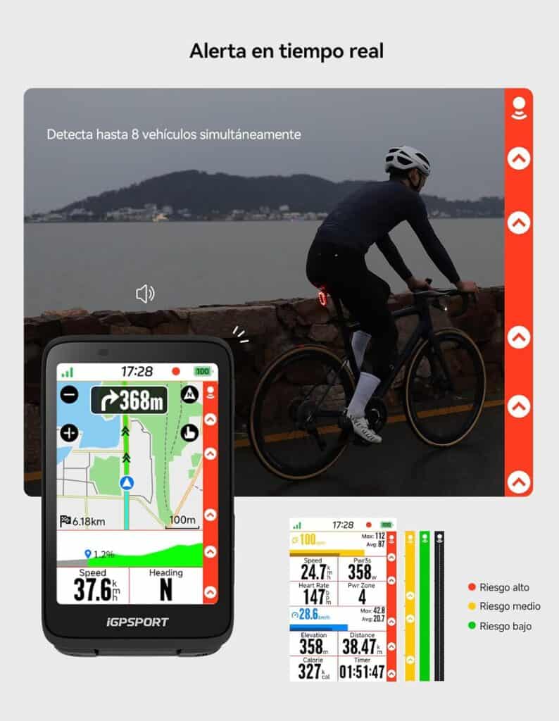 Radares traseros para bicicletas
