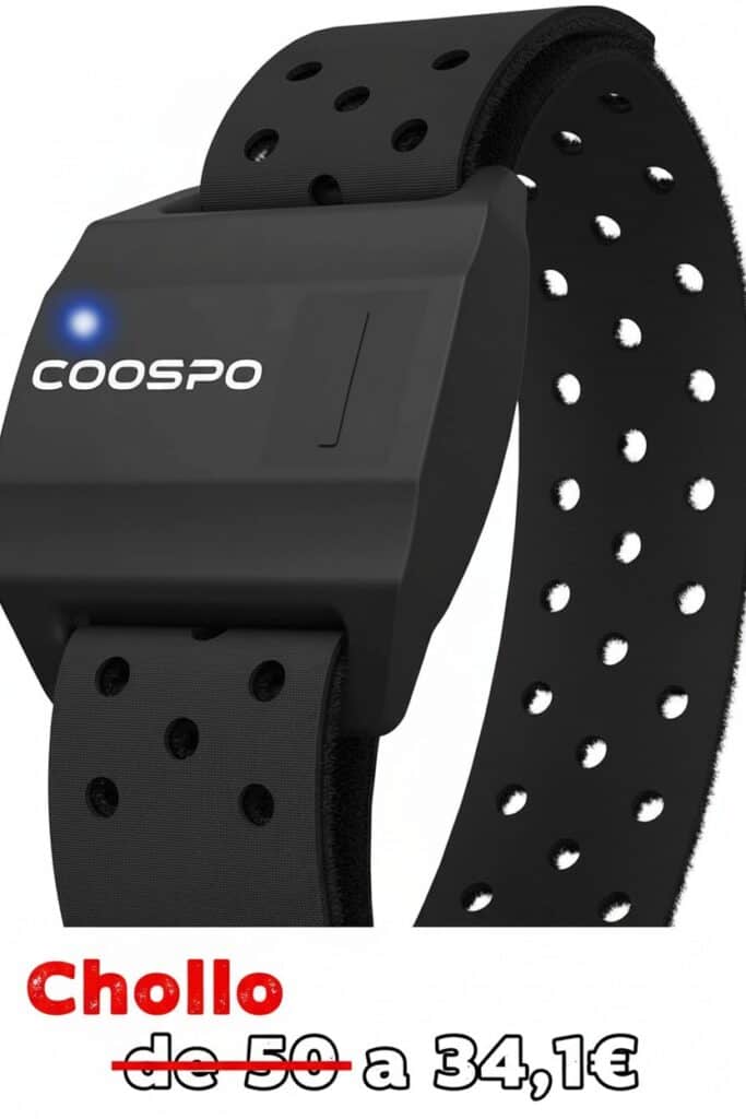 Cinturón de control de frecuencia cardíaca para entrenamiento fitness y running, equipado con tecnología Coospo.