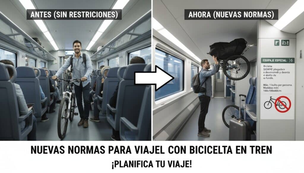 Nuevas normas para viajar con bicicleta en tren