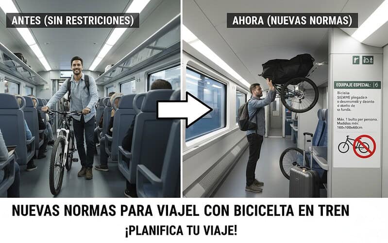 Nuevas normas para viajar con bicicleta en tren
