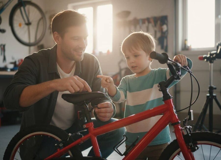 Ajustar una bicicleta de niño