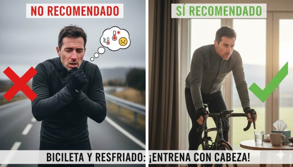 Montar en bicicleta estando resfriado