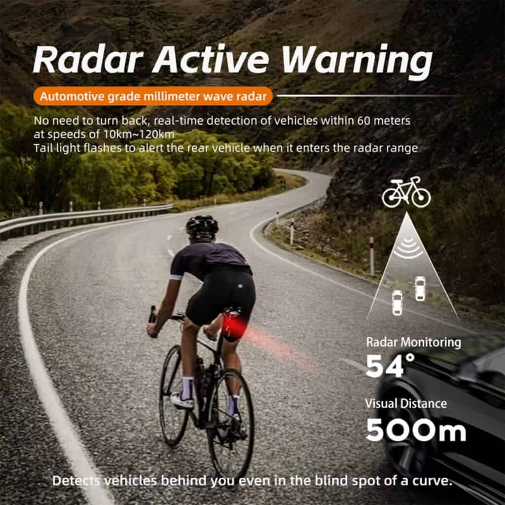 CYCLAMI luz trasera con radar para bicicleta