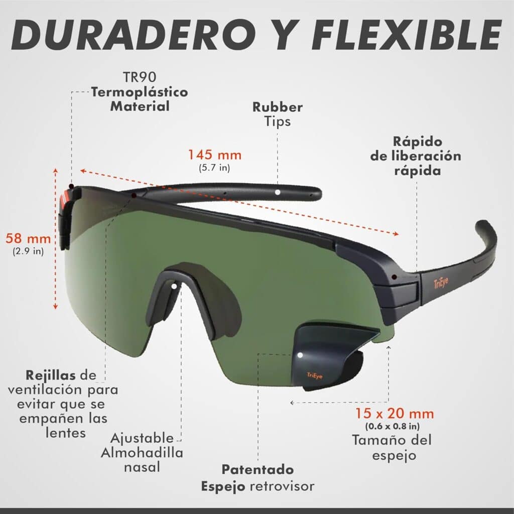 Gafas de ciclismo con espejo retrovisor