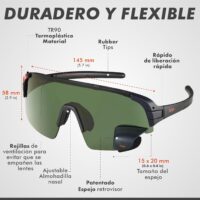 Gafas de ciclismo con espejo retrovisor