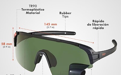 Gafas de ciclismo con espejo retrovisor