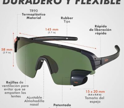 Gafas de ciclismo con espejo retrovisor