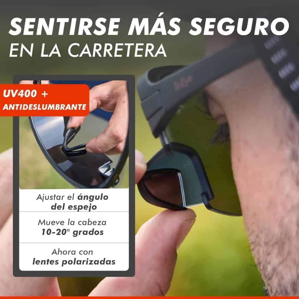 Gafas de ciclismo con espejo retrovisor