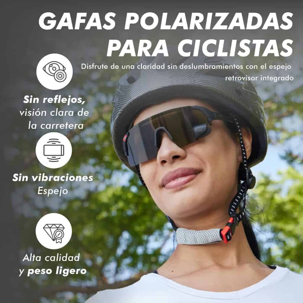 Gafas de ciclismo con espejo retrovisor