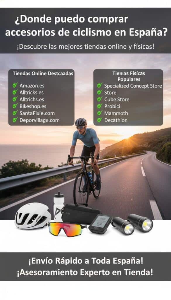 Dónde puedo comprar accesorios de ciclismo con envío rápido en España