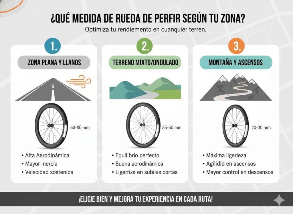 Ruedas de perfil que medida elegir según tu zona