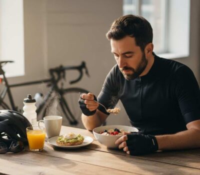 El desayuno ciclista antes de la salida
