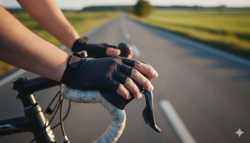 Manos dormidas en bicicleta