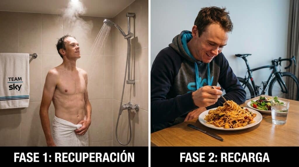 Qué es más eficiente al llegar de entrenar ¿Ducharse o comer?