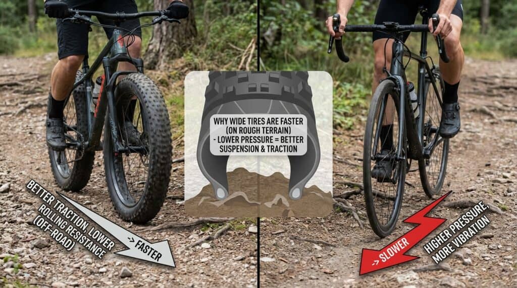 Ruedas anchas en bicicletas