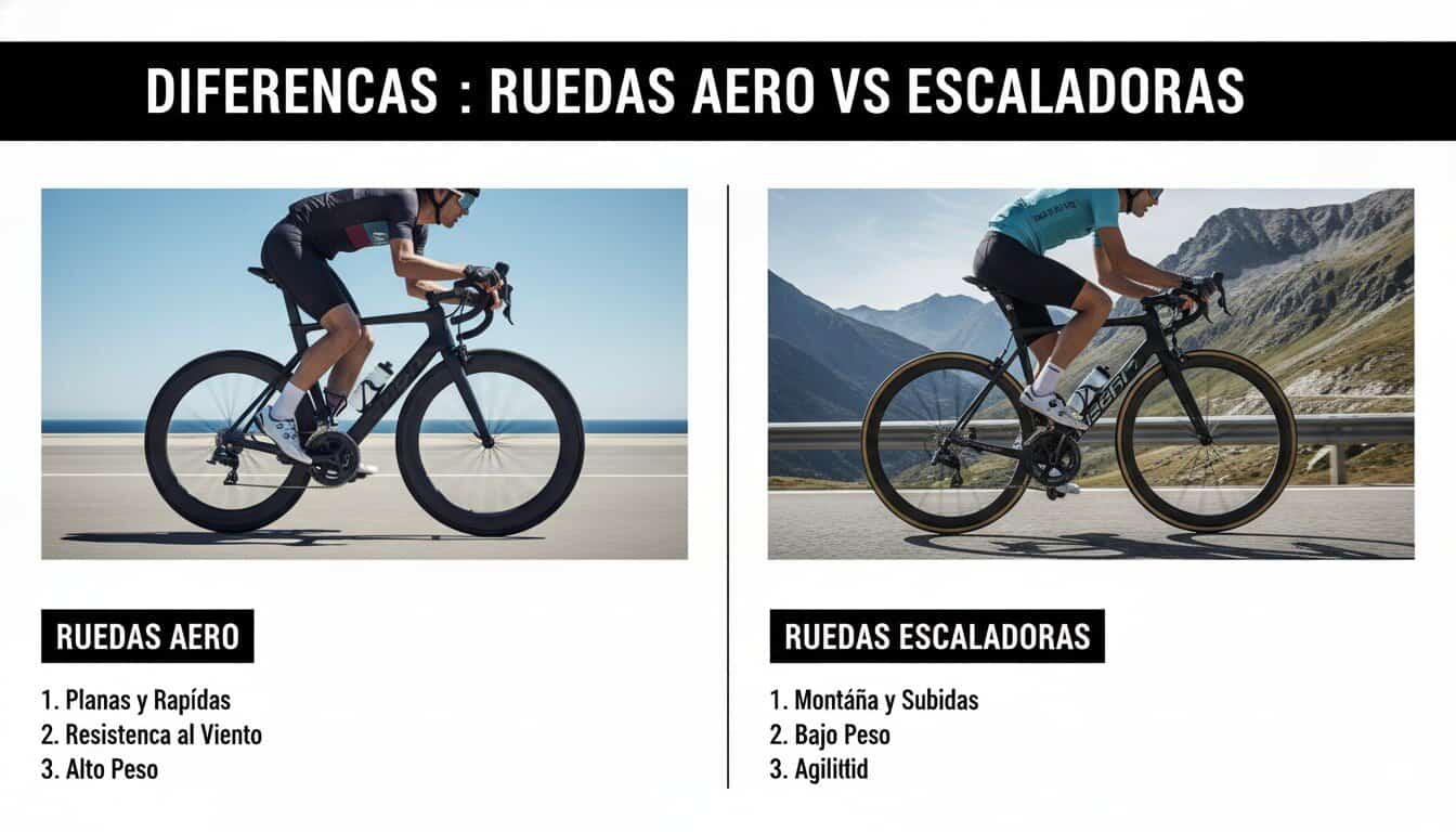 Diferencias entre ruedas Aero o escaladoras