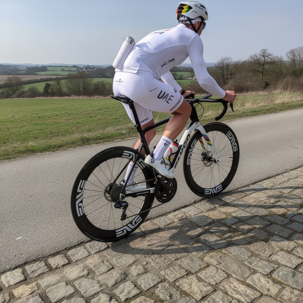 Cazan a Pogacar inspeccionando el recorrido de Roubaix