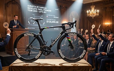 Se subasta la bicicleta de Tadej Pogacar del Tour 2025