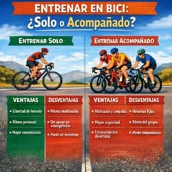 Ventajas y desventajas de entrenar solo y acompañado en bici