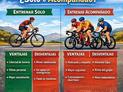 Ventajas y desventajas de entrenar solo y acompañado en bici