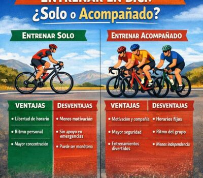 Ventajas y desventajas de entrenar solo y acompañado en bici