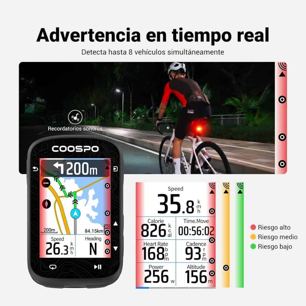 Radar con luz trasera COOSPO TR70