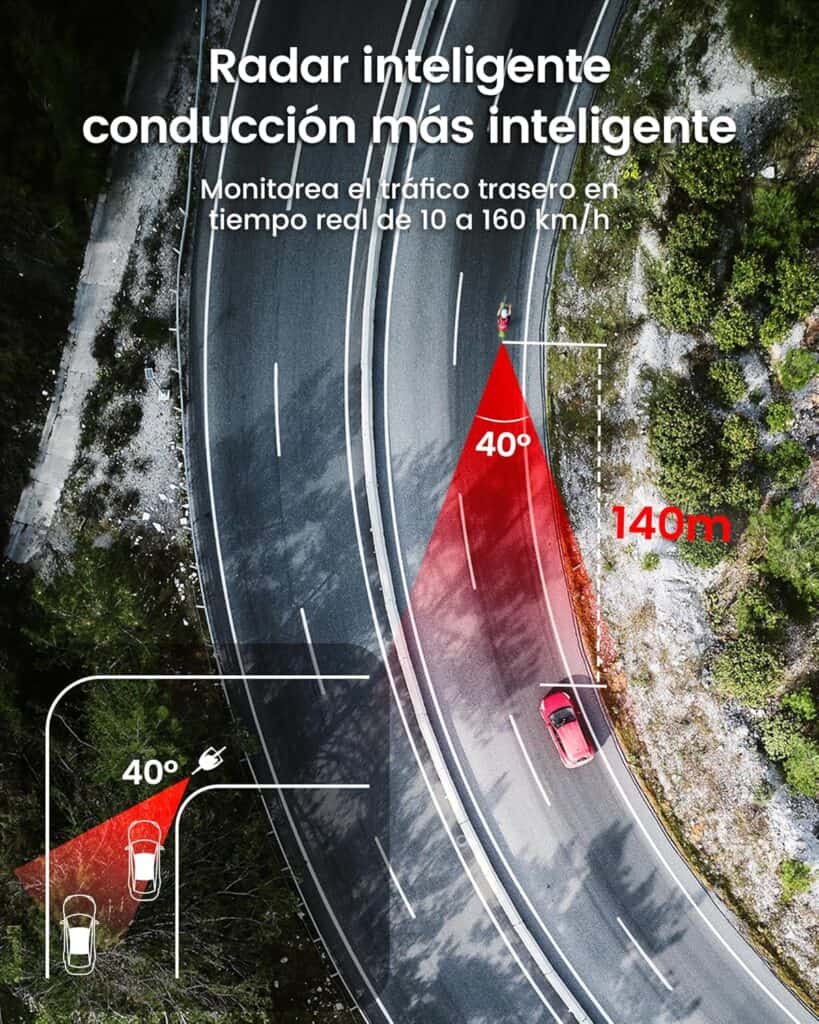 Radar con luz trasera Ravemen NT201