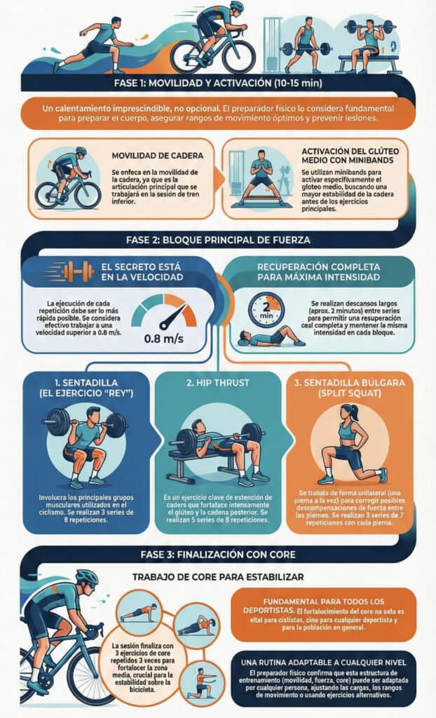 Entrenamiento gimnasio para ciclistas