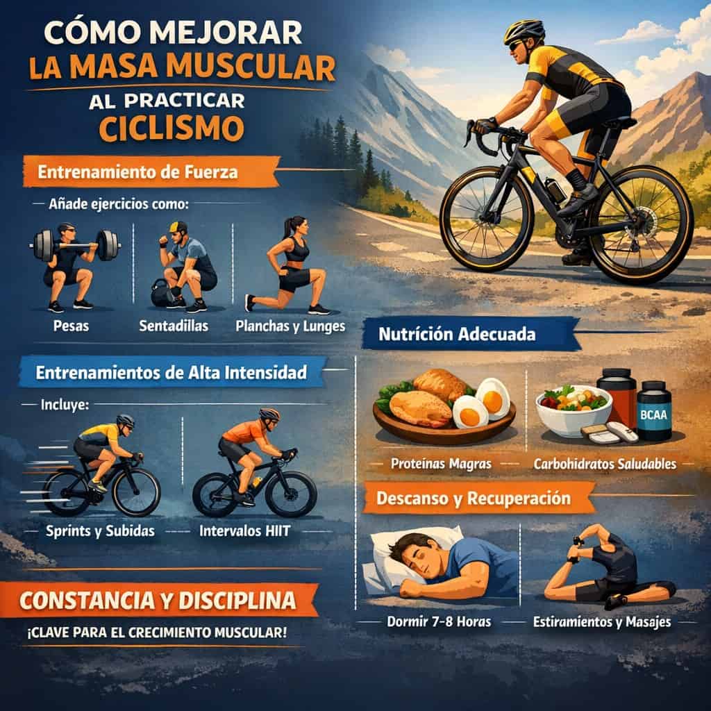 Como mejorar la masa muscular al practicar ciclismo
