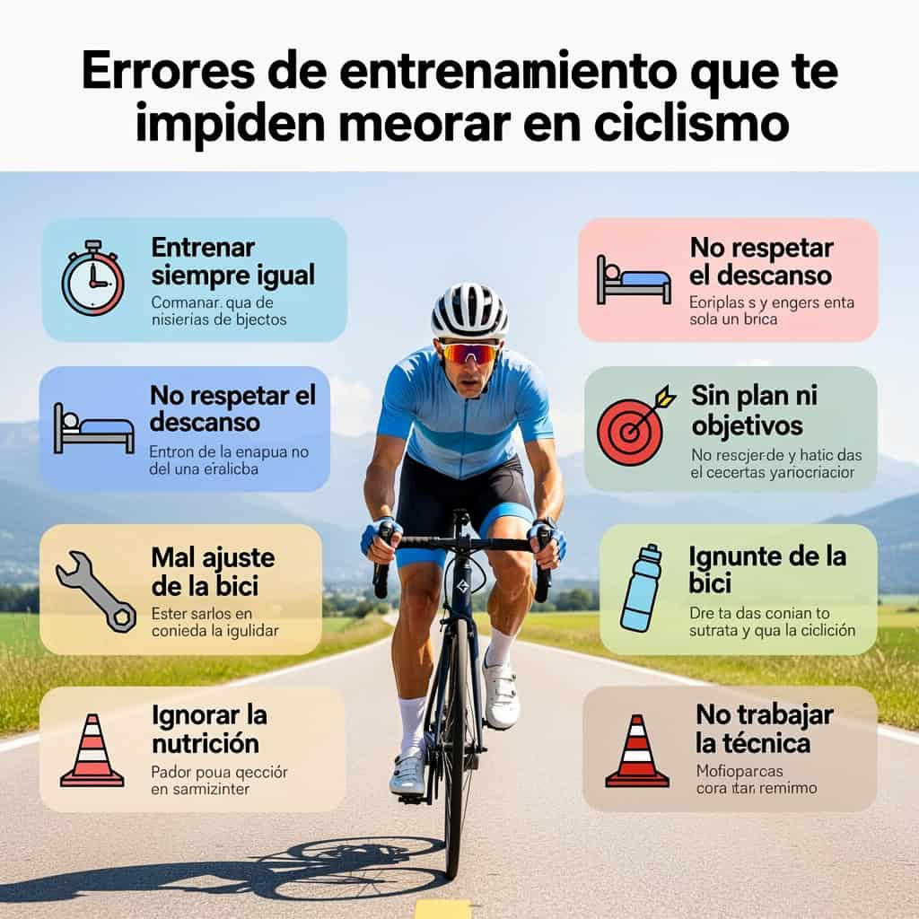 Errores de entrenamiento que te impiden mejorar en ciclismo