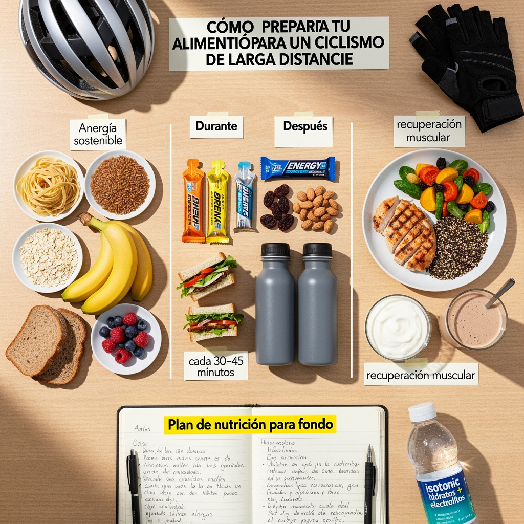 Cómo preparar tu alimentación para un ciclismo de larga distancia