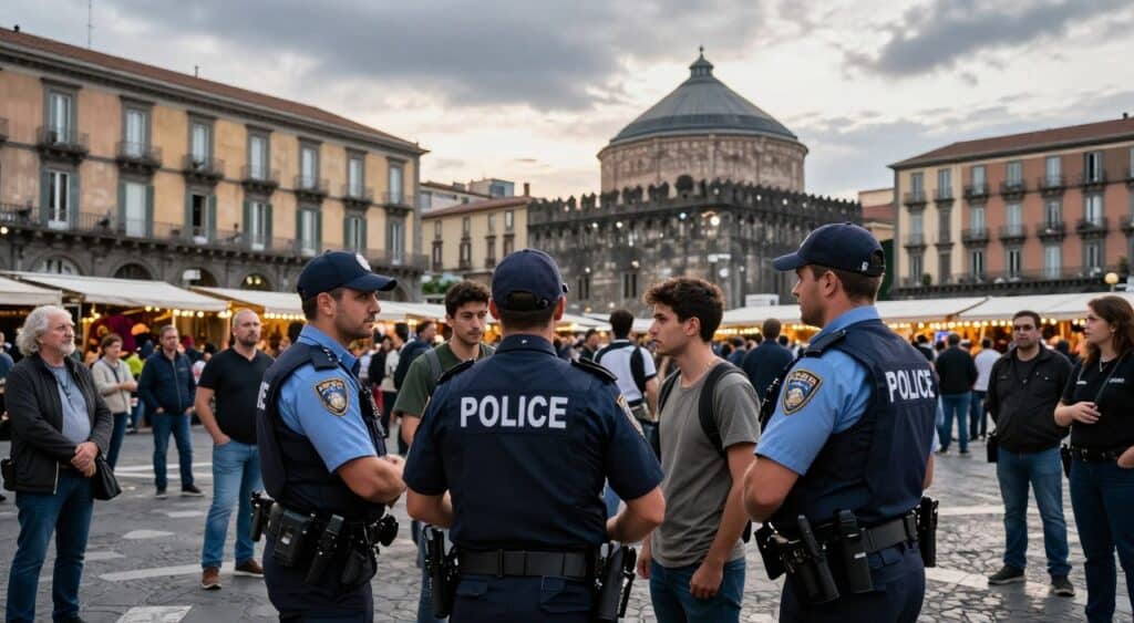 registro policial en Piazza Municipio