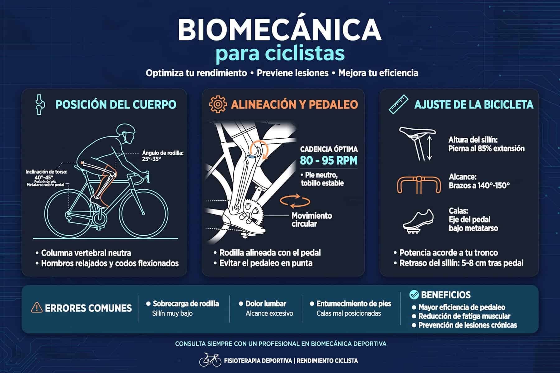 Estudio biomecánico profesional con análisis de movimiento en ciclismo