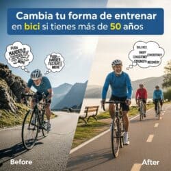 Cambia tu forma de entrenar en bici si tienes más de 50 años