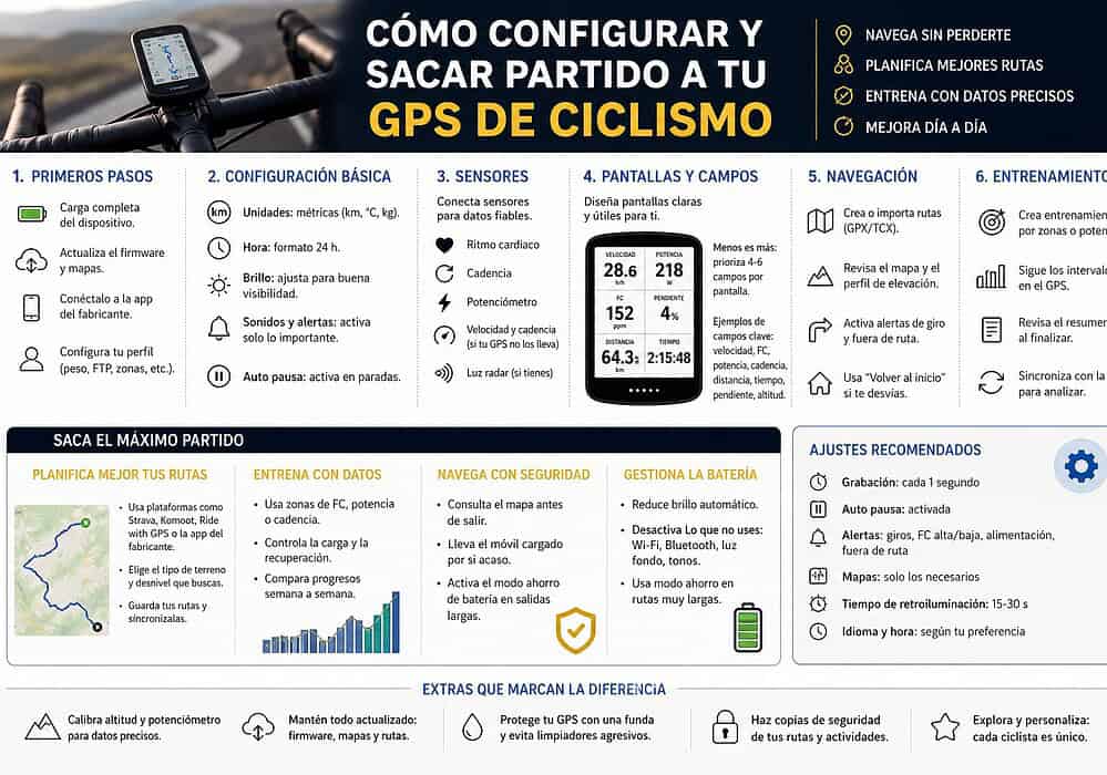 Cómo configurar y sacar partido a tu GPS de ciclismo