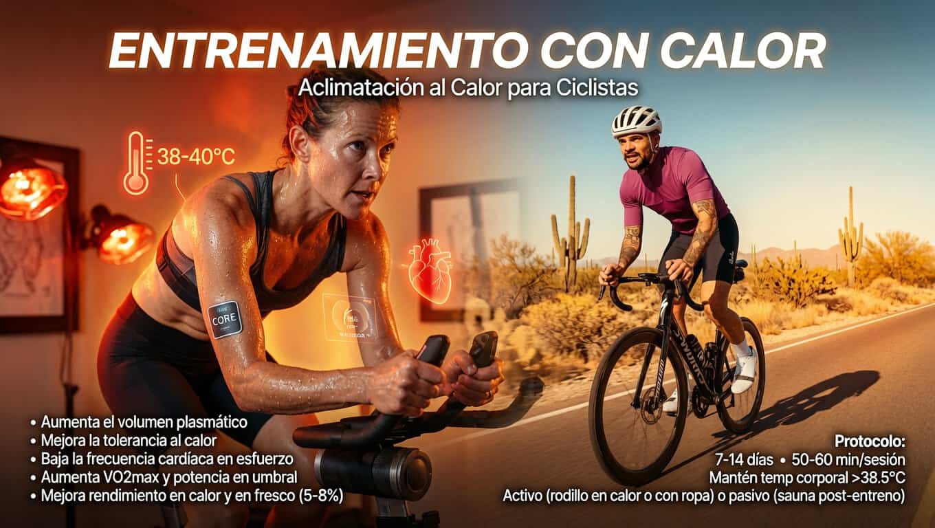 Entrenar con calor en ciclismo