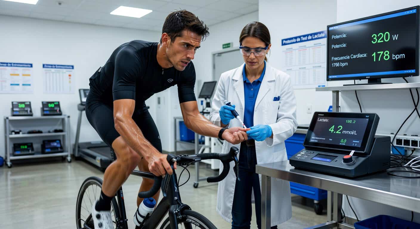 Test de lactato en ciclismo: relación entre potencia y acumulación de lactato en sangre