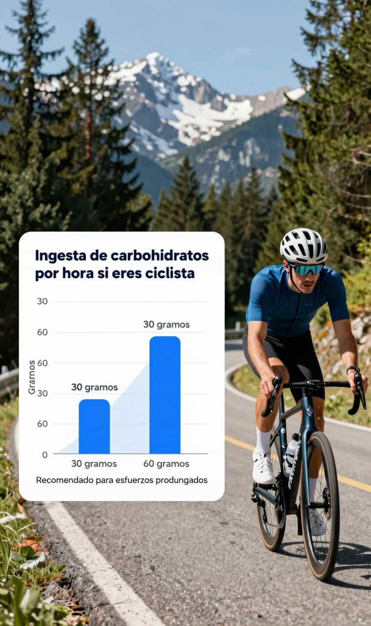 Alimentos carbohidratos para ciclistas plátano gel barrita bebida isotónica