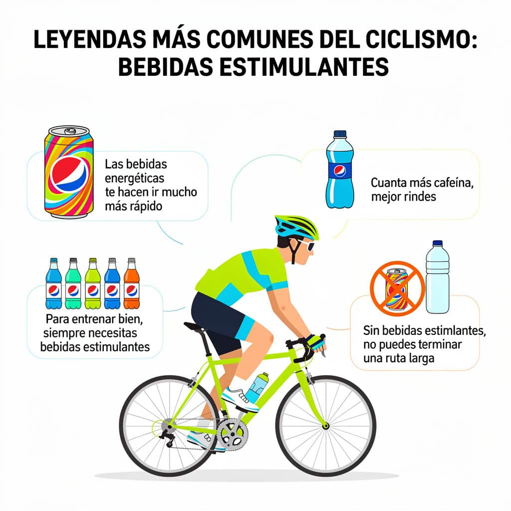 Grupo de ciclistas en salida larga — mitos y verdades sobre bebidas estimulantes y rendimiento