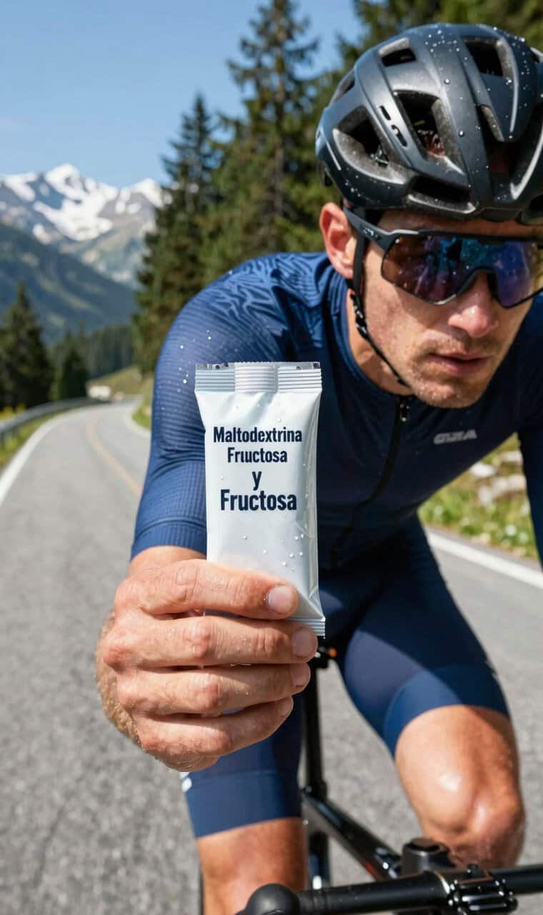 Preparación de bebida energética casera con maltodextrina y fructosa para ciclismo