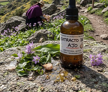 Extracto de ajo en la montaña